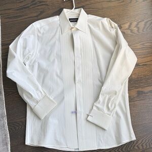 Adolfo Men's pleated bib Dress Shirt 15 1:2 x 34